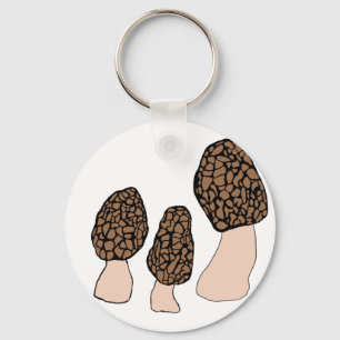Morels Mushrooms Fun Fungi CUSTOMIZE IT  Keychain