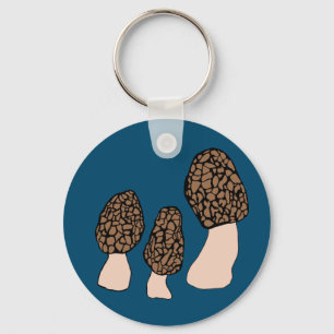 Morels Mushrooms Fun Fungi CUSTOMIZE IT Keychain