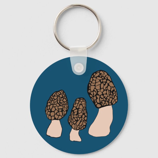 Morels Mushrooms Fun Fungi CUSTOMIZE IT Keychain (Front)