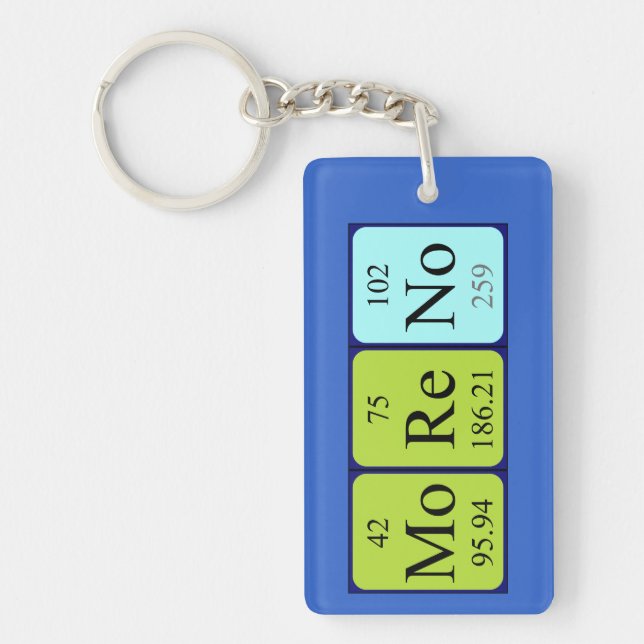 Moreno periodic table name keyring (Front)