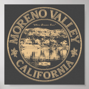 MORENO VALLEY RIVERSIDE CALIFORNIA VINTAGE POSTER