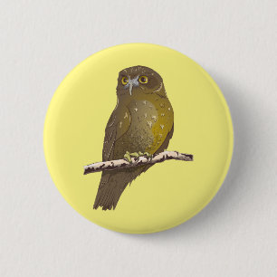 Morepork RURU NZ bird 2 Inch Round Button