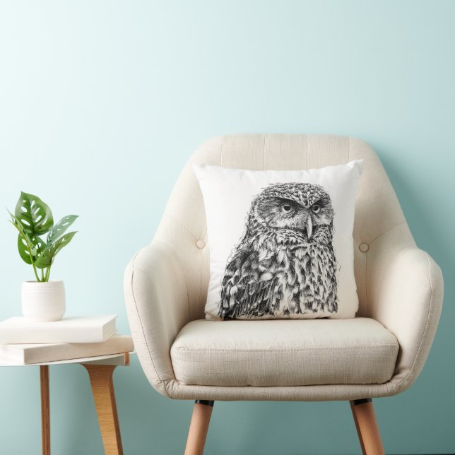 Morepork Throw Pillow (Chair)