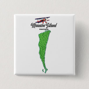 Moreton Island  Australia map poster 2 Inch Square Button