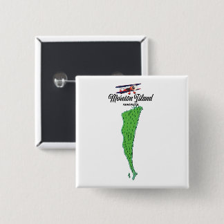 Moreton Island Australia map poster 2 Inch Square Button