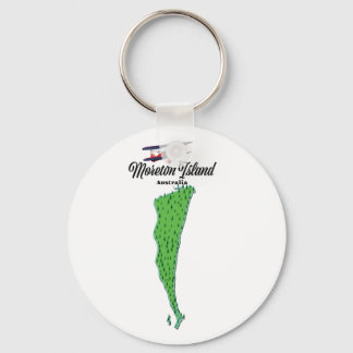 Moreton Island Australia map poster Keychain