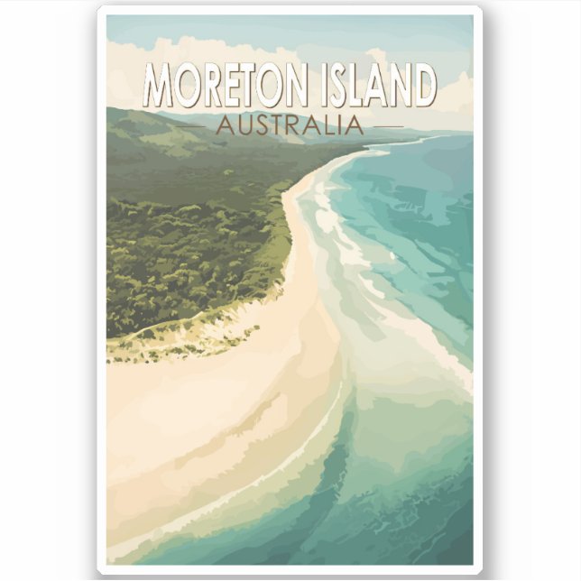 Moreton Island Australia Travel Art Vintage (Front)