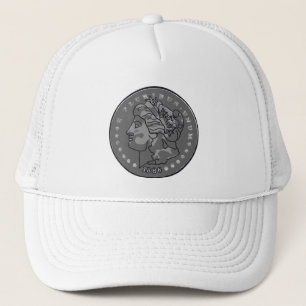 Morgan Dollar Grey Round Coin Trucker Hat