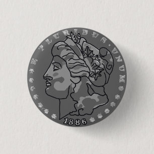 Morgan dollar queen coin art 1 inch round button