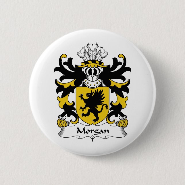 Morgan Family Crest 2 Inch Round Button (Front)