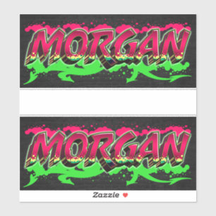 Morgan First Name Graffiti Sticker