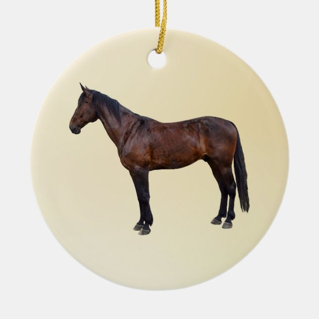 Morgan Horse in Profile Ceramic Ornament (Front)