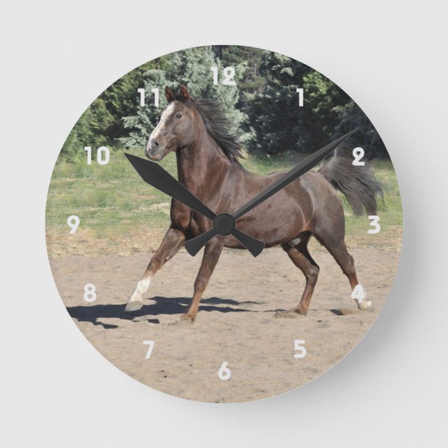 Morgan Horse Running Wall Clock (Front)