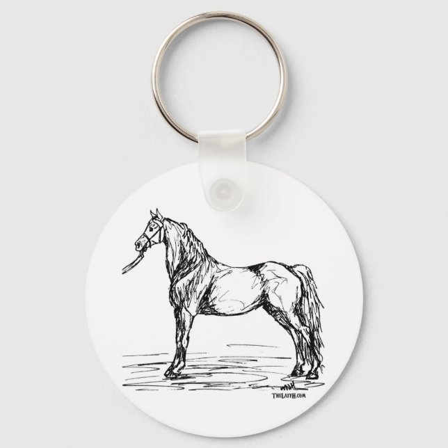 Morgan Horse Simple Sketch Keychain (Front)