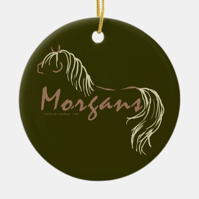 Morgan Horses Ceramic Ornament (Front)