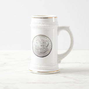 MORGAN SILVER DOLLAR BEER STEIN