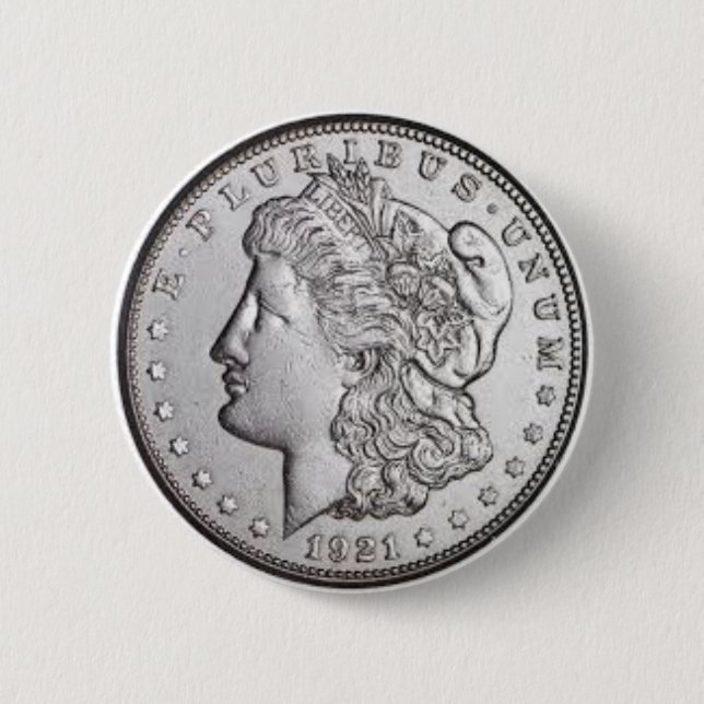 Morgan Silver Dollar Button (Front)