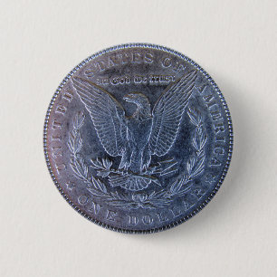 Morgan Silver Dollar Tail 2 Inch Round Button