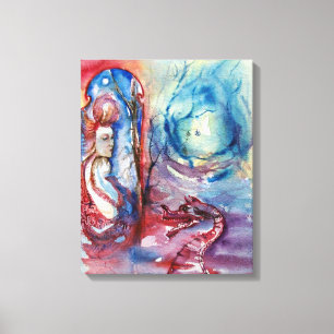 MORGANA / Magic and Mystery ,Pink Blue Fantasy Canvas Print