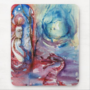 MORGANA / Magic and Mystery ,Pink Blue Fantasy Mouse Pad