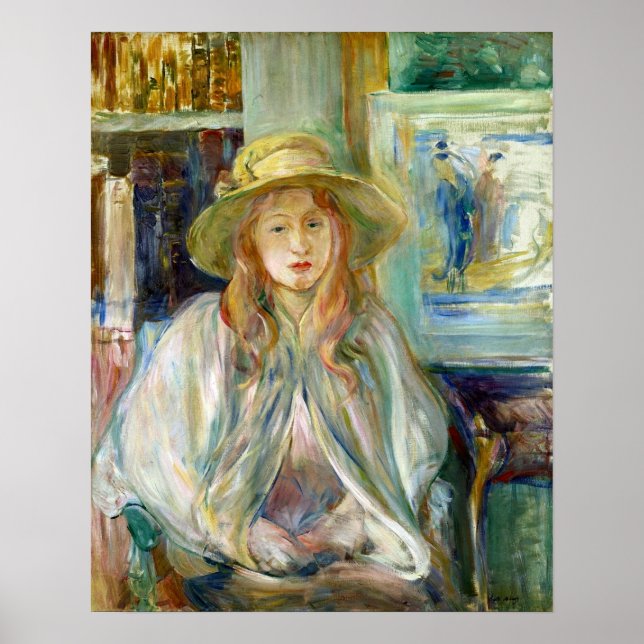 Morisot - Girl In A Straw Hat 1892 Poster (Front)