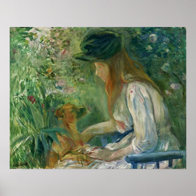 Morisot - Girl With Dog 1892 Poster (Front)