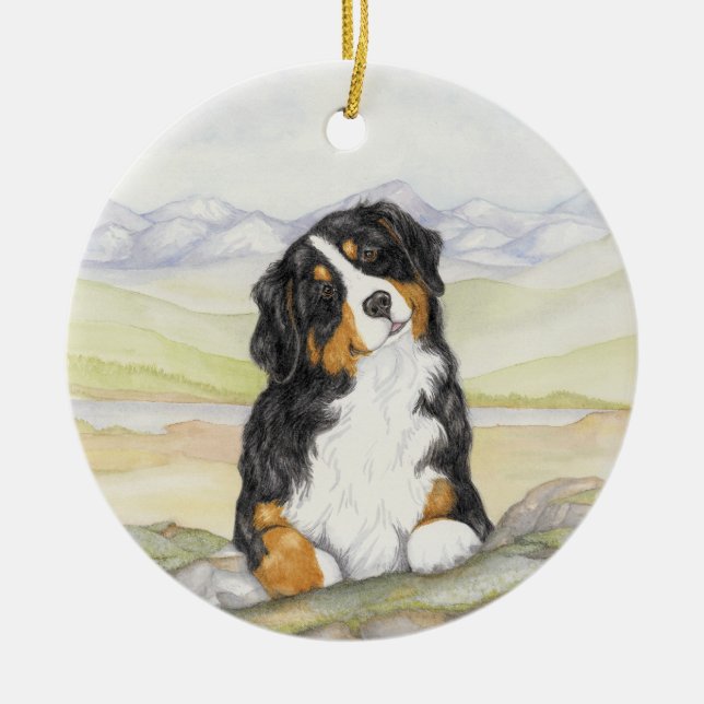 Moritz on rocks ceramic ornament (Front)
