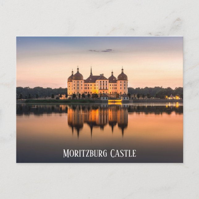 Moritzburg Castle Germany Sunset Travel Photo Postcard (Front)
