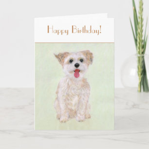 Morkie Chien Anniversaire Carte pliante
