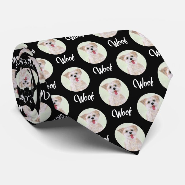 Morkie Cravate noire image ronde (Roulé)