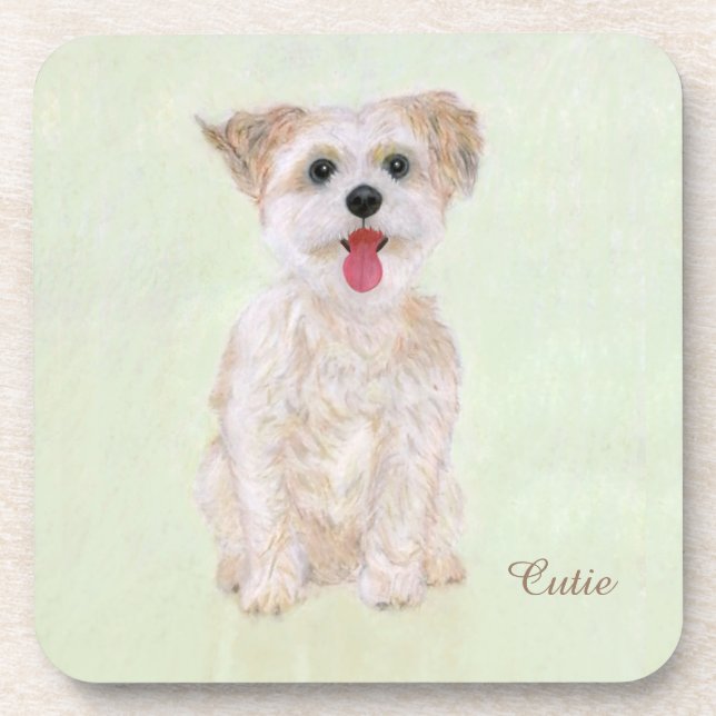 Morkie Dog Beverage Coaster (Front)