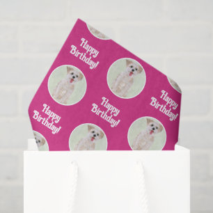Morkie Dog Pink Tissue Paper
