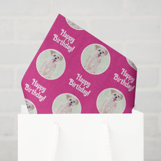 Morkie Dog Pink Tissue Paper