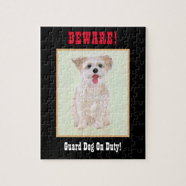 Morkie Funny Garde Chien Jigsaw Puzzle Puzzle Puzz (Vertical)