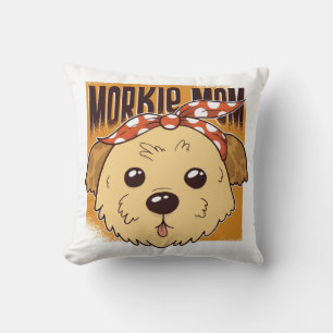 Morkie Mom Design Throw Pillow