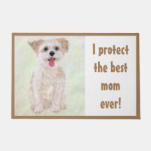 Morkie Mother's Guard Dog Doormat Large