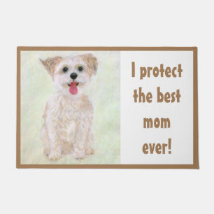 Morkie Mother's Guard Dog Doormat Large