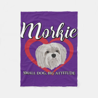 Morkie - Small Dog, Big Attitude - 3 Fleece Blanket
