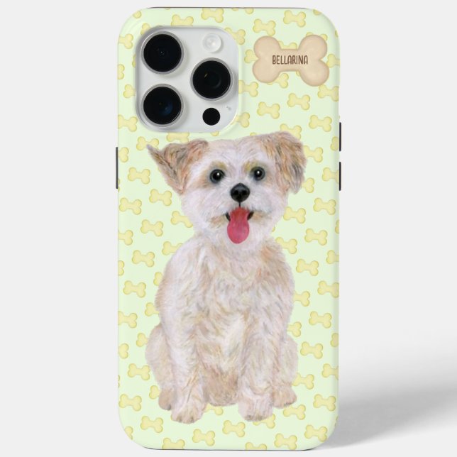 Morkie With Bones And Text Case-Mate iPhone Case (Back)