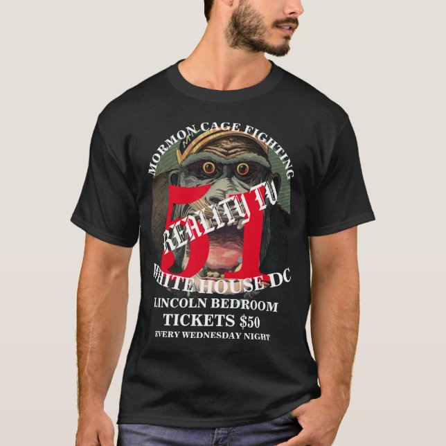 MORMON CAGE FIGHTING WASHINGTON DC LINCOLN  T-Shirt (Front)