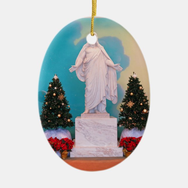 Mormon Christus Christmas Ceramic Ornament (Front)