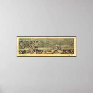 Mormon Pioneers Map Nauvoo to Great Salt Lake 1846 Canvas Print