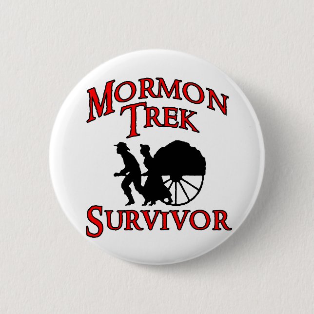 mormon trek survivor 2 inch round button (Front)