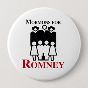 Mormons for Romney.png 4 Inch Round Button