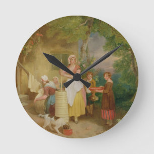 Morning, 1799 (oil on canvas) round clock