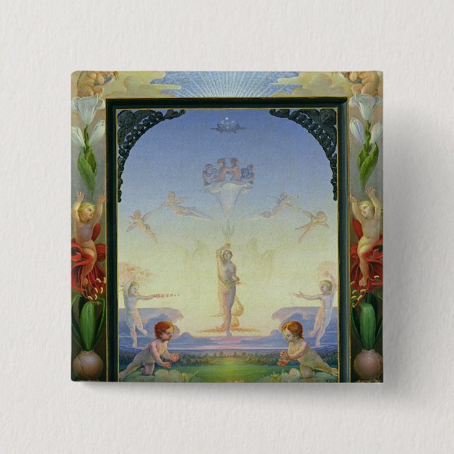 Morning, 1808 2 inch square button (Front)