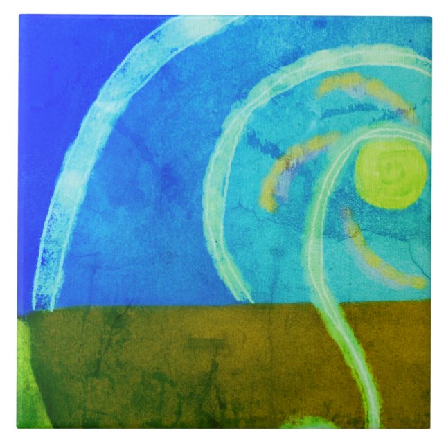 Morning Abstract Digital Painting Tile (Front)