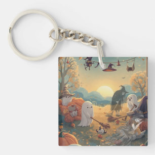 Morning After Halloween - A Ghostly Clean-Up Tale Keychain