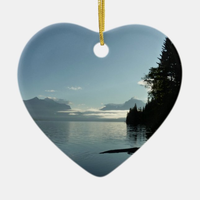 Morning at Lake McDonald in Glacier National Park Ceramic Ornament (Front)