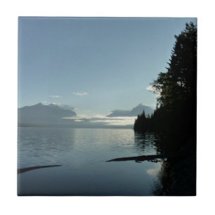 Morning at Lake McDonald in Glacier National Park Tile